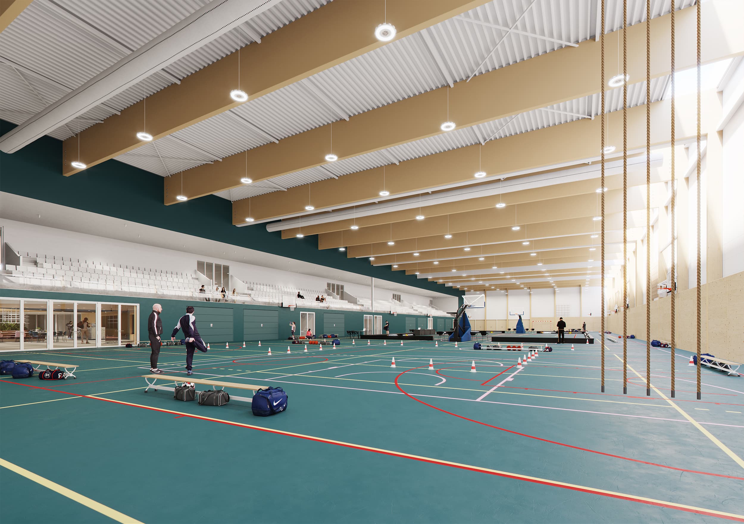 Overview of the sports hall