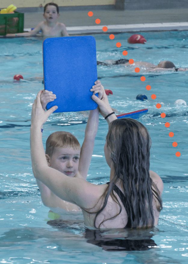 Children swimming during their Zwem-ABC lessons