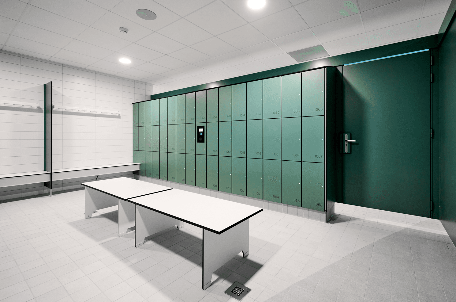 Changing rooms at the swimming pool