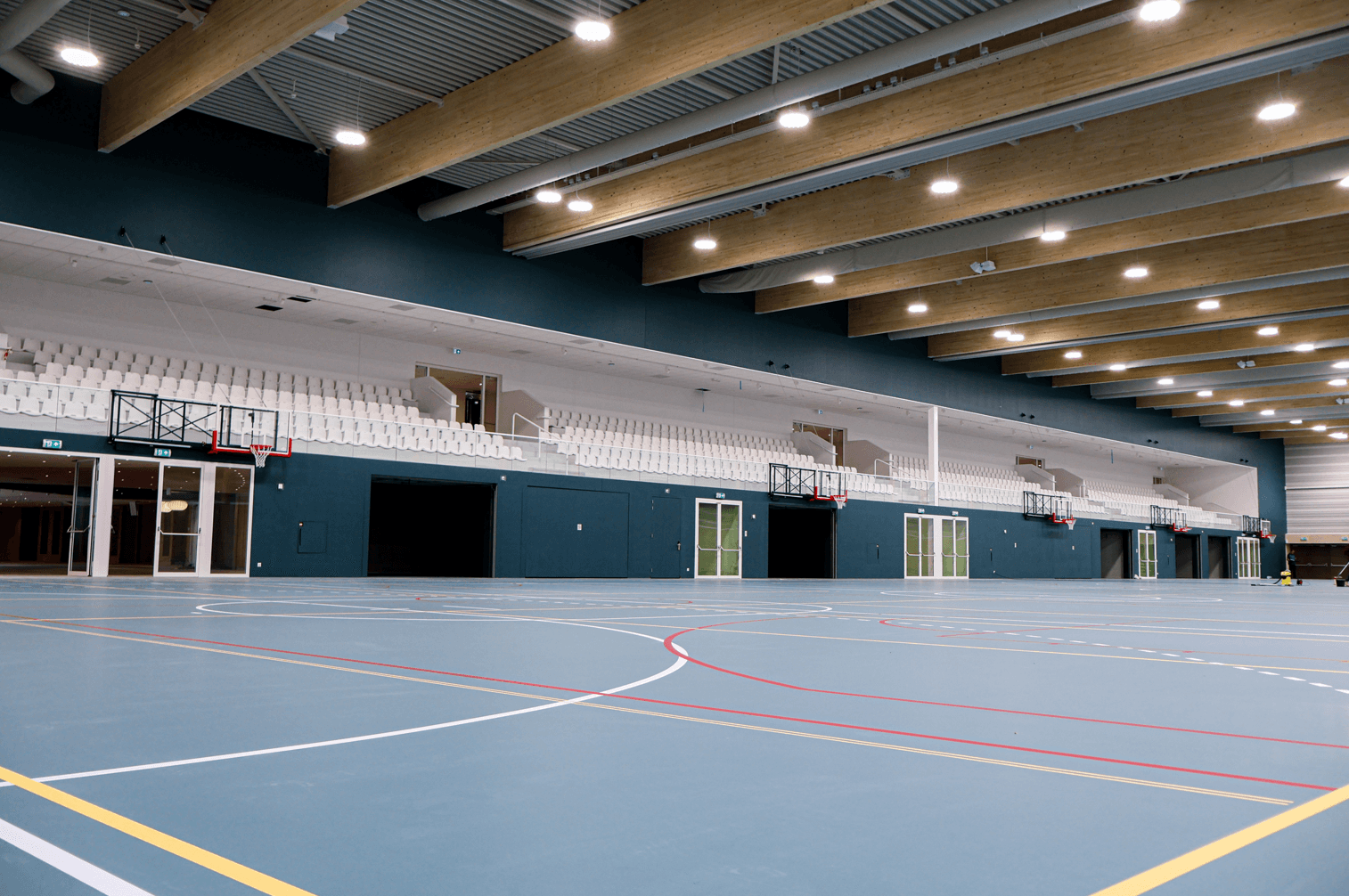 The renovated sports hall at Merwestein.